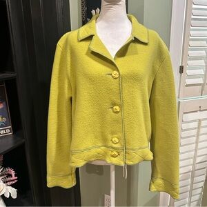 Maralyce Ferree Lime Green Fleece Jacket | Size L | Made in USA